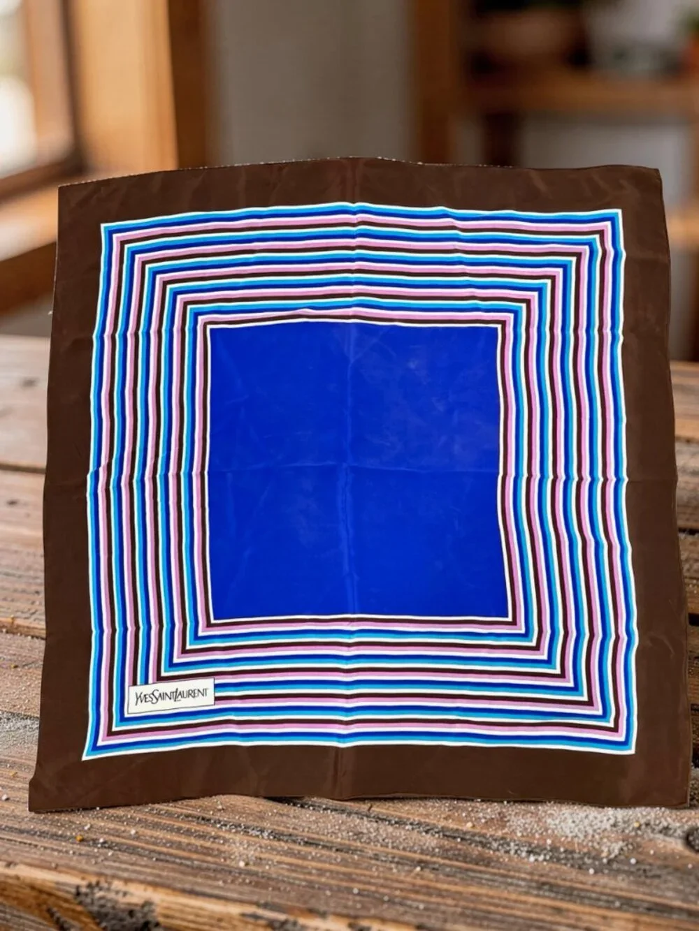 Yves Saint Laurent YSL 100% Silk Satin Scarf 30